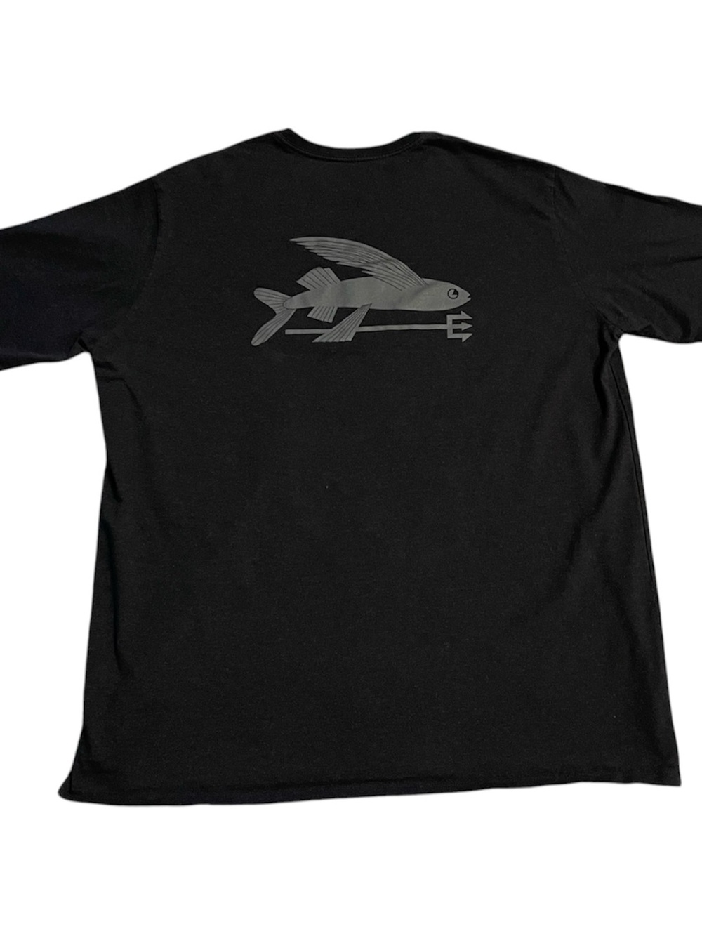 Patagonia Mens XL Black Organic Cotton Flying Fish Graphic T-Shirt Regular Fit